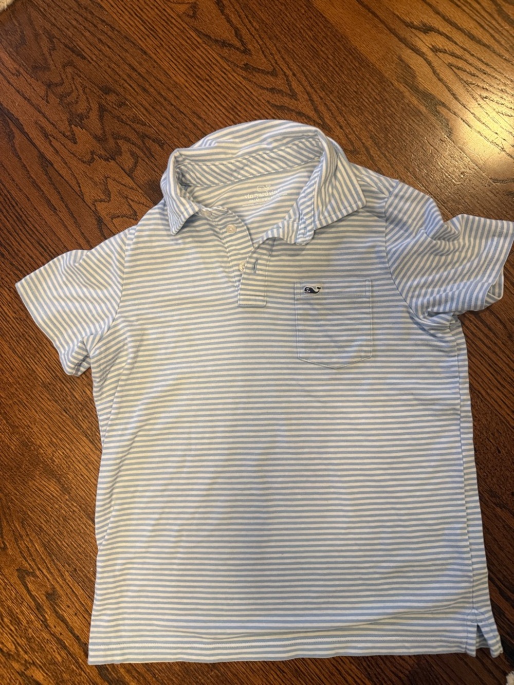 Vineyard Vines Boys' Edgartown Blue and White Stripe Polo